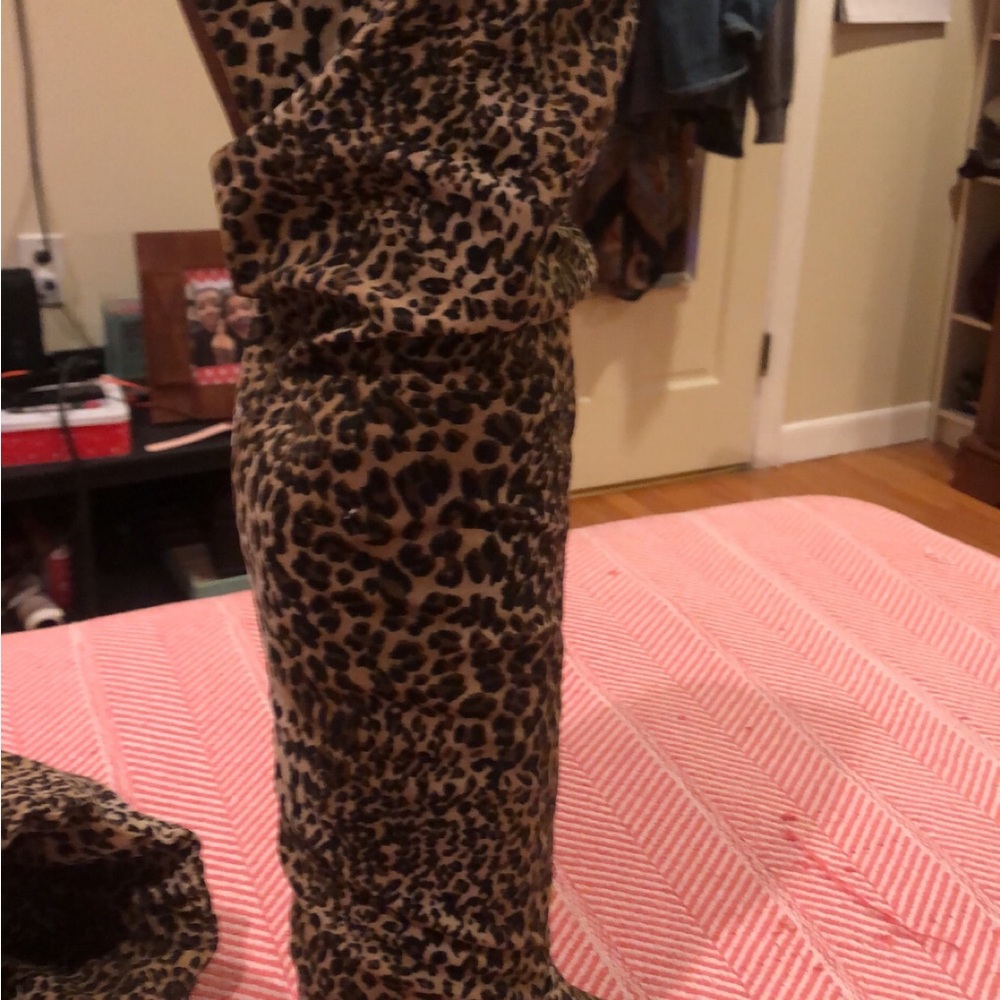 Thigh high boots cheetah